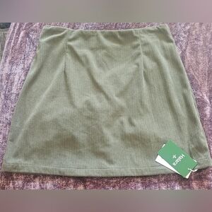 High Waisted 2-in-1 A Line Mini Corduroy Skirt-Longer Length